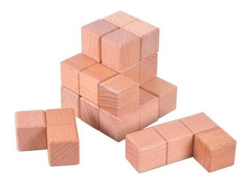 Imagem 3 de 3 de Cubo Soma - Quebra-cabeça 3d Madeira - Mmp