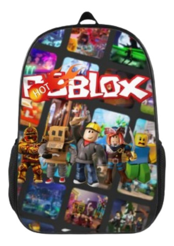 Mochila Con Cartuchera Y Lunchera  Escolar Roblox