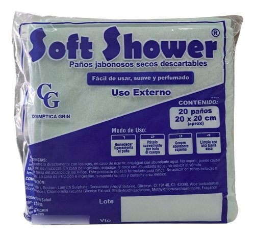 Baño Facil Paños Toalla Secos Higene Soft Shower Pack X5