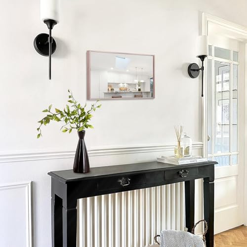 Espejo Rectangular Con Marco De Metal Aazzkang Para Baño, Do