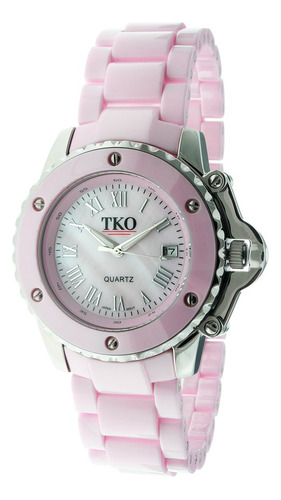 Tko Orlogi Tk575-pk Reloj De Cermica Autntica Con Esfera Ros