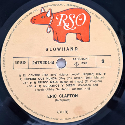 Eric Clapton - Slowhand (1978) Argentina - Vinilo / Lp (Usado)