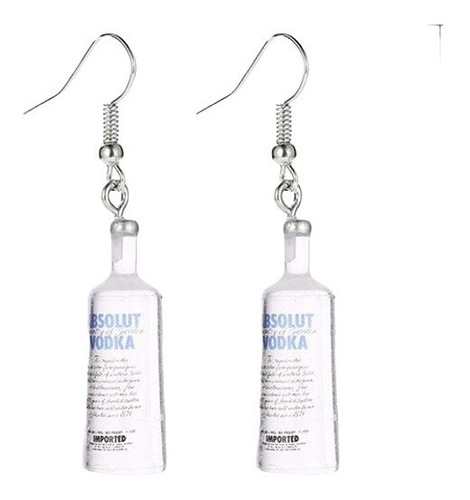 Aretes Botella Absolut Vodka Moda Kawaii Miniatura Mod.j409