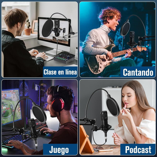 Kit De Micrófono De Condensador V8 Para Streaming, Paquete
