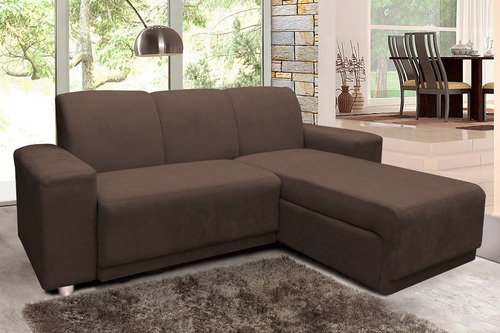 Imagen 2 de 4 de Sillon Juego De Living Comedor Sofa Chaise Long Marrón Plaza