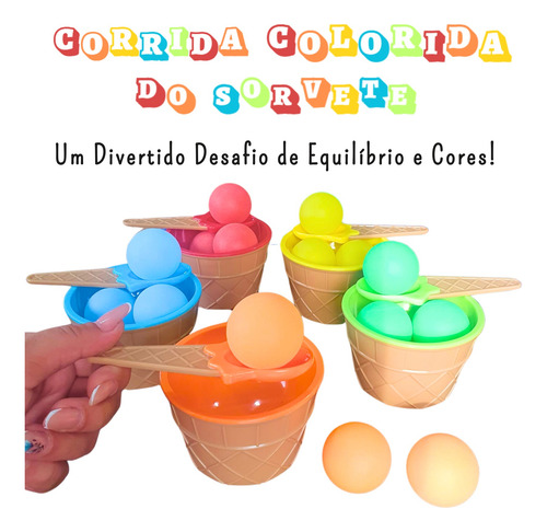 Corrida Colorida Do Sorvete - Desafio De Equilibrio E Cores