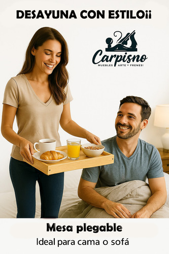 Bandeja Plegable Carpisno Para Desayuno O Trabajo Madera