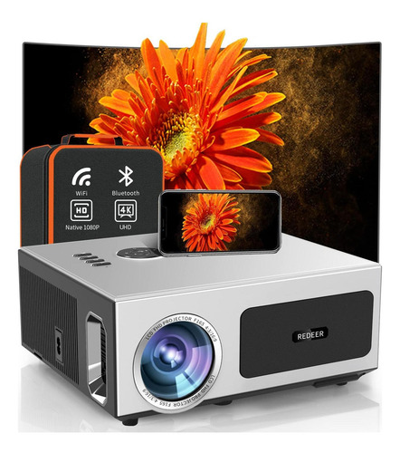 Proyector 4k Redeer Rd-p7 1100 Ansi Wifi Bluetooth 10w