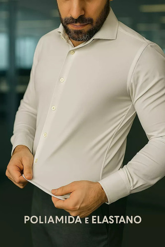 Camisa Slim Tech Premium Zafferano Poliamida Com Elastano