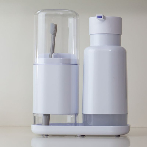 Set Porta Cepillo + Porta Jabon De Baño Ou Kte128bcf Blanco