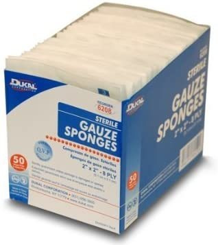 2 X 2 Gasa Esponjas, Estériles (50pkgs De 2)