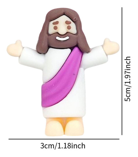 Mini Figuritas De Jesús, Estatua Artesanal, Violeta