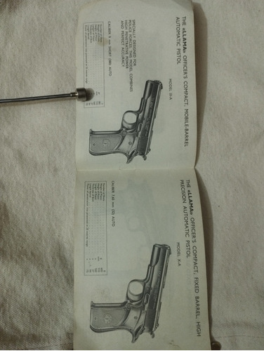 Manual Antiguo De Pistola Llama Gabilondo 