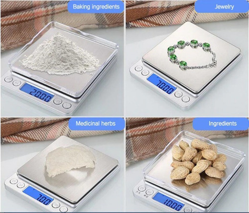 Balanza Portátil Digital Led 2000gr /0.1gr Joyas Cocina Tare