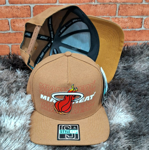 Boné Basquete Miami Heat Exclusivo Aba Reta Marrom 18-24 M
