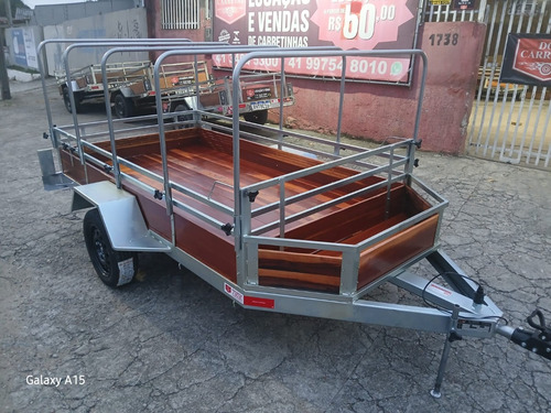 Carretinhas Reboque 1,40 X 2,50 Reforçada Pneu Novos