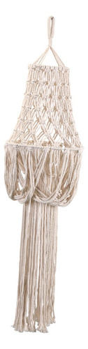Tejida A Mano Macramé Borla Lámpara Sombra Boho Colgante