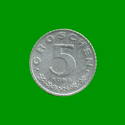 Moneda De Austria 5 Groschen, Año 1986, Estado Usada.-
