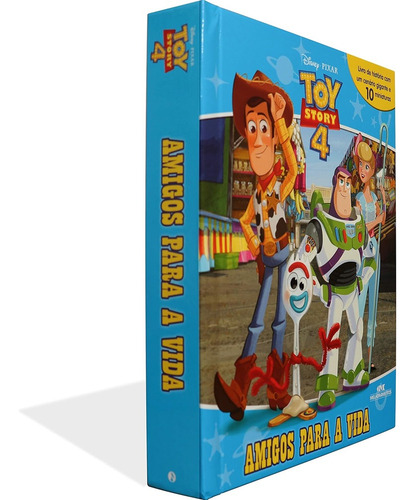 Livro - Toy Story 4 Amigos Para A Vida Com Ilustrações + Cenário Gigante + 10 Miniaturas De Personagens - Oficial Disney