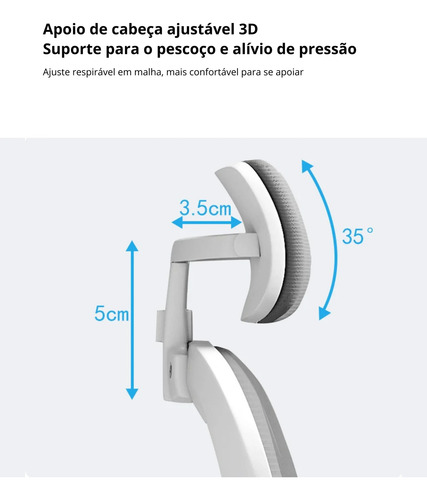 Cadeira Escritório Ergonômica C7 Neo Office Stability Branco