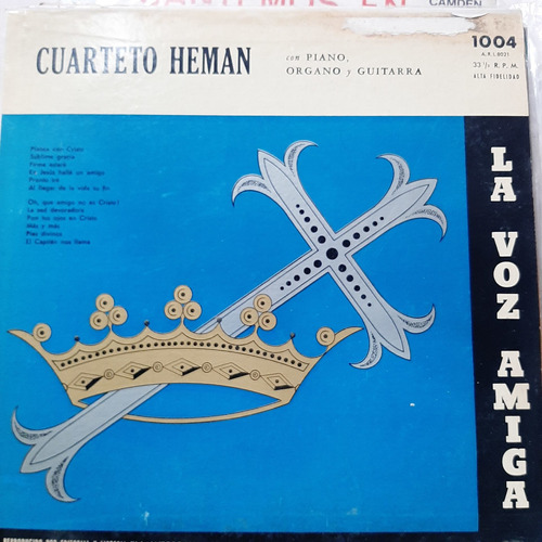 Vinilo Cuarteto Heman Piano Organo Guitarra La Voz Amiga F5