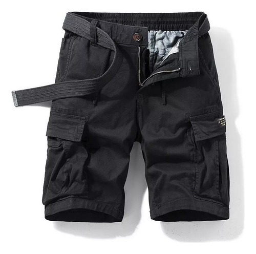 Shorts Cargo Para Hombre Con Bolsillos Sueltos 95% Algodón