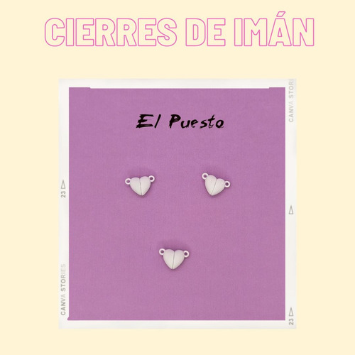 3 Uni Dije Cierre Imán Corazón Color Pulseras Bijou Blanco