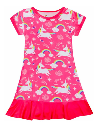 Vestido Importado Spandex Diseño Unicornio Y Flamingo