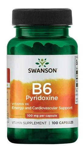 Vitamina B-6 Piridoxina 100 Mg 100 Capsulas De Swanson