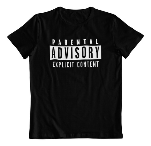 Polera Algodon Estampada Dtf Parental Advisory Explicit Icon