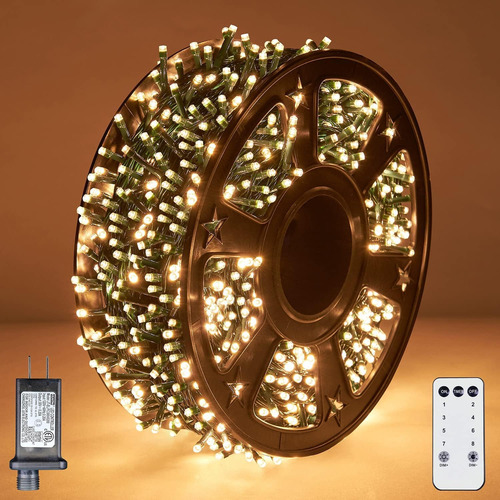 Luces De Navidad Led 330 Pies 1000 Luces Con Carrete Y Contr