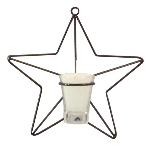 Estrela M 23 Cm Porta Vela Branca Arandela Decorativa Parede