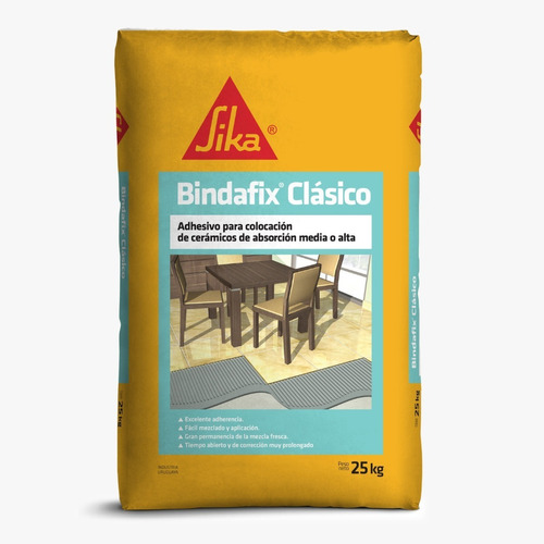 Bindafix Clásico 25kg Adhesivo Para Cerámicos Plaza Verdi