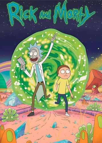 274# Cuadro 30x40 Rick And Morty Vinilo Mdf Listo P/ Colga