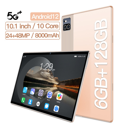 Tablet 10.1 Pulgadas Hd 6+128gb Pc Con Android 12 1080p Ips