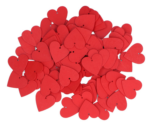100 Unidades De Corazones De Madera En Blanco, Brillantes, D