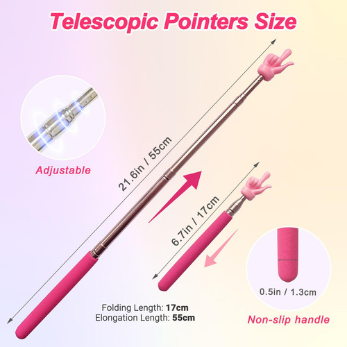 Ponteiro Telescópico De 55 Cm, 8 Peças, Ponteiro Extensível