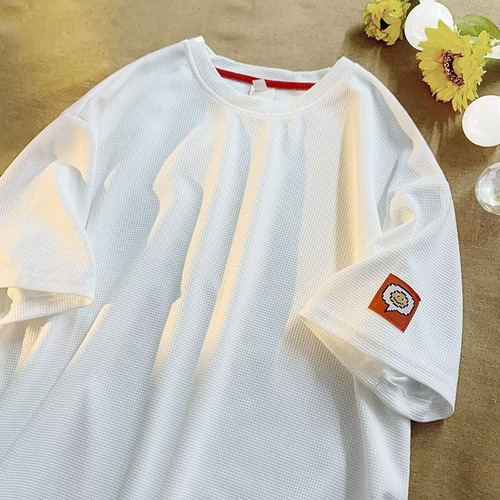 Camiseta Holgada De Verano Con Cuello Redondo Y Manga Corta