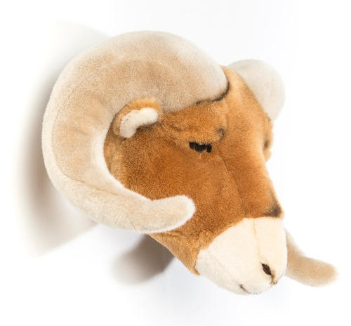 Imagem 2 de 4 de Cabeça De Parede Pelúcia Carneiro Fazenda Wild & Soft