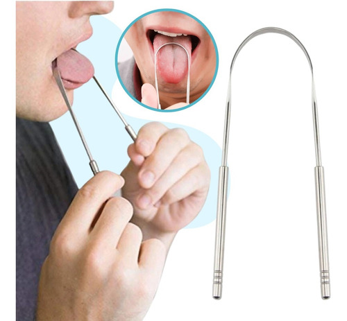 Limpiador De Lengua Acero Inoxidable Limpieza Bucal 1pz Full