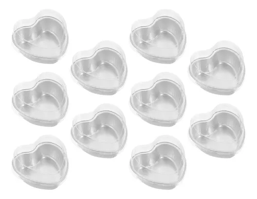 Flan Pan, Caja De Papel De Aluminio En Forma De Corazón, 10