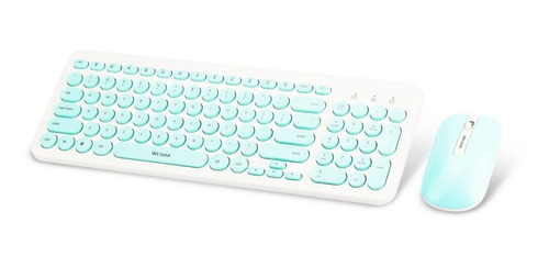 Combo Wesdar Teclado-mouse Km1 Mint Green