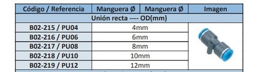 Racor Recto-od(mm)-rosca G Pc10-g03 10mm 3/8