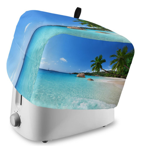 Funda Antipolvo Para Tostadora Con Bolsillos, Isla Tropical,