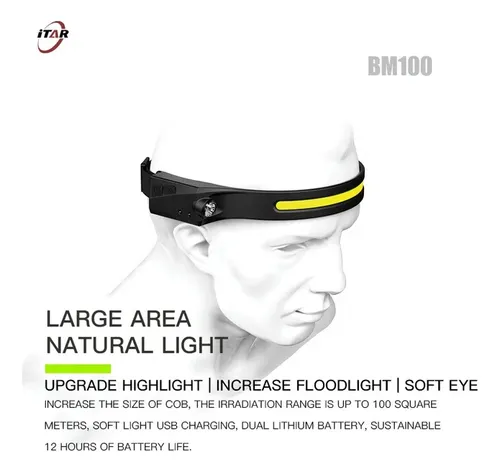 Linterna De Cabeza Minera Recargable Led Importada