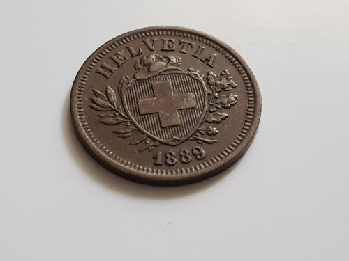 Moneda 1889 Suiza Unica Muy Rara Rr 1 Cent Franco Helvetia