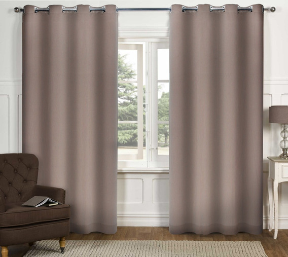 Cortina Blackout Sala 1 80m X 4 00m, Taupe Color Curtains