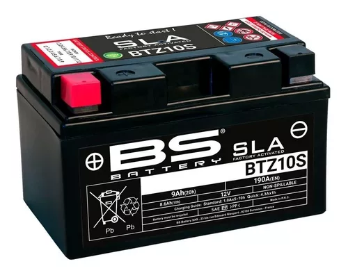 DB Electrical MBTZ10S - Batería para Motobatt de 8.6 Ah, Aprillia, Honda,  Bmw, Kawasaki, Ktm, Mv, Yamaha, E-ton, Kymco, Sym, Kasea Motorcycle  YTX7A-BS