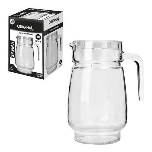 Jarra De Vidro Lisa Com Tampa De Acrílico Glass 1,8l