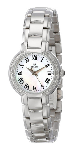 Reloj Con Acento De Diamantes Y Acero Inoxidable Para Mujer
